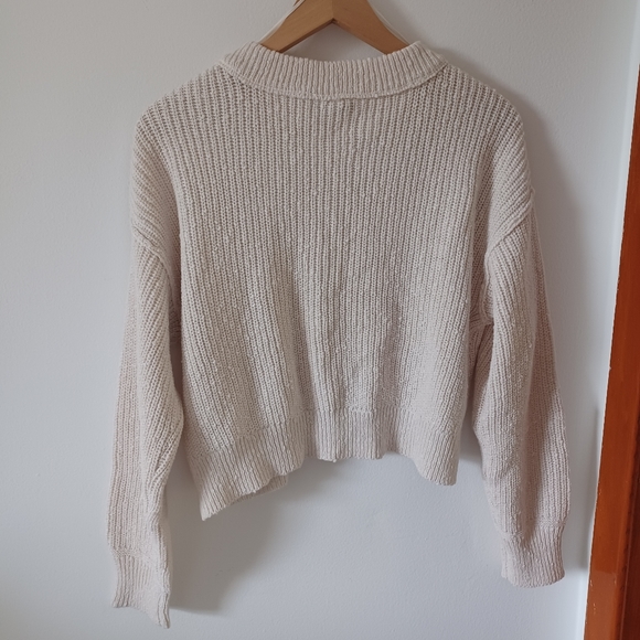 🆕️NWT AE Cropped Cardigan in 'Cream', Size Medium - Picture 9 of 14